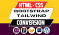 convert figma, psd, xd or sketch to html with tailwind css or bootstrap