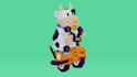 create stylized low poly models with pixel art textures