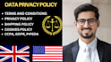 draft privacy policy, terms and conditions, cookies policy