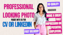 create a professional looking  CV photo with ai