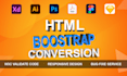 convert psd to html figma to html xd to html css responsive bootstrap 5 website