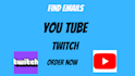 find emails from youtube and twitch
