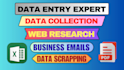 data entry, copy paste and web research