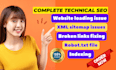 fix 404 errors, broken links, robot txt, and XML sitemap indexing issues