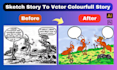 do redraw or recolor your sketch art , cartoon or logo