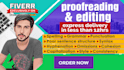 grammar check, spell check, copyedit and proofread english text