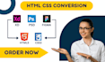 convert PSD, figma, xd to responsive HTML CSS bootstrap