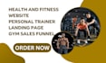 design health and fitness website personal trainer landing page gym sales funnel