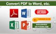 convert your scanned images, PDF to excel, PDF to text doc ocr