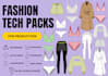 create professional fashion tech pack designs for production