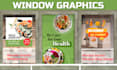 design window graphics, window sticker, vinyl, decal, signage