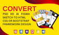 convert figma to html xd to html psd to html css bootstrap