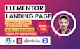 build wordpress elementor landing page with elementor pro, divi
