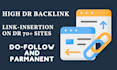 do niche edits link insertion on DR 70 site
