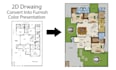 floor plan into presentations renders architecture autocad revit 3ds max