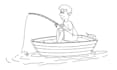 draw simple cartoon line art illustration