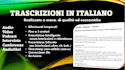 do italian transcription trascrizioni audio e video