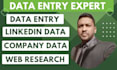 do any kinds of company data entry, linkedin data entry