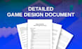 create a detailed game design document gdd