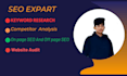 do seo keyword research,website audit and competitor analysis