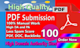 do PDF submission, article submission, backlinks to 150 document sharing sites
