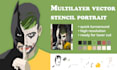 create multilayer stencil illustration for laser cut