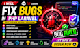 fix PHP laravel bugs, errors and website issues