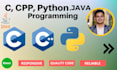 do c, cpp, java, java oop, python tasks and projects