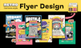 design a cartoon retro themed flyer