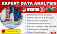 do statistical data analysis using spss, stata, rstudio, excel and python
