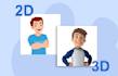 convert 2d image or photoshop, rendering to 3d illustration blender satisfaction