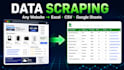 do data scraping and web scraping into excel, CSV or google sheets