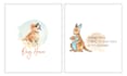 do watercolor dog cat bunny bird pet farm logo and tshirt design