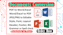 expert file PDF to word,excel,powerpoint conversion services