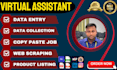 do exact data entry, web research, copy paste, email finding jobs