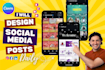 edit any canva post design template for social media daily