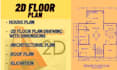 draft professional 2d house plan, floor plan in autocad