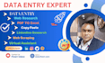 do expert and accurate data entry, PDF to excel, copy paste