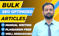 write unique bulk SEO articles and monthly blog posts