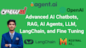 build advanced ai chatbots, rag llms, ai agents with langchain