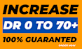 increase ahref DR 70, increase domain rating, seo links, dofollow backlinks