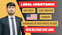 form case briefs, arguments of case parties and legal drafting in USA