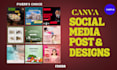 design editable canva social media posts, logo, and canva templates