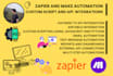 set up zapier and make automations with custom scripting capabilities