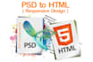 do PSD to html or wordpress with responsive website design