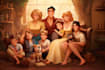 draw you family portrait in a disney style