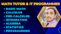 be your math tutor and IT programmer