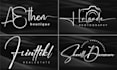 do handwriting, scripted, signature, cursive, custom logo