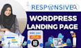 design responsive wordpress landing page, elementor landing page