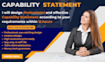 design business capability statement and company profile within 24 hours